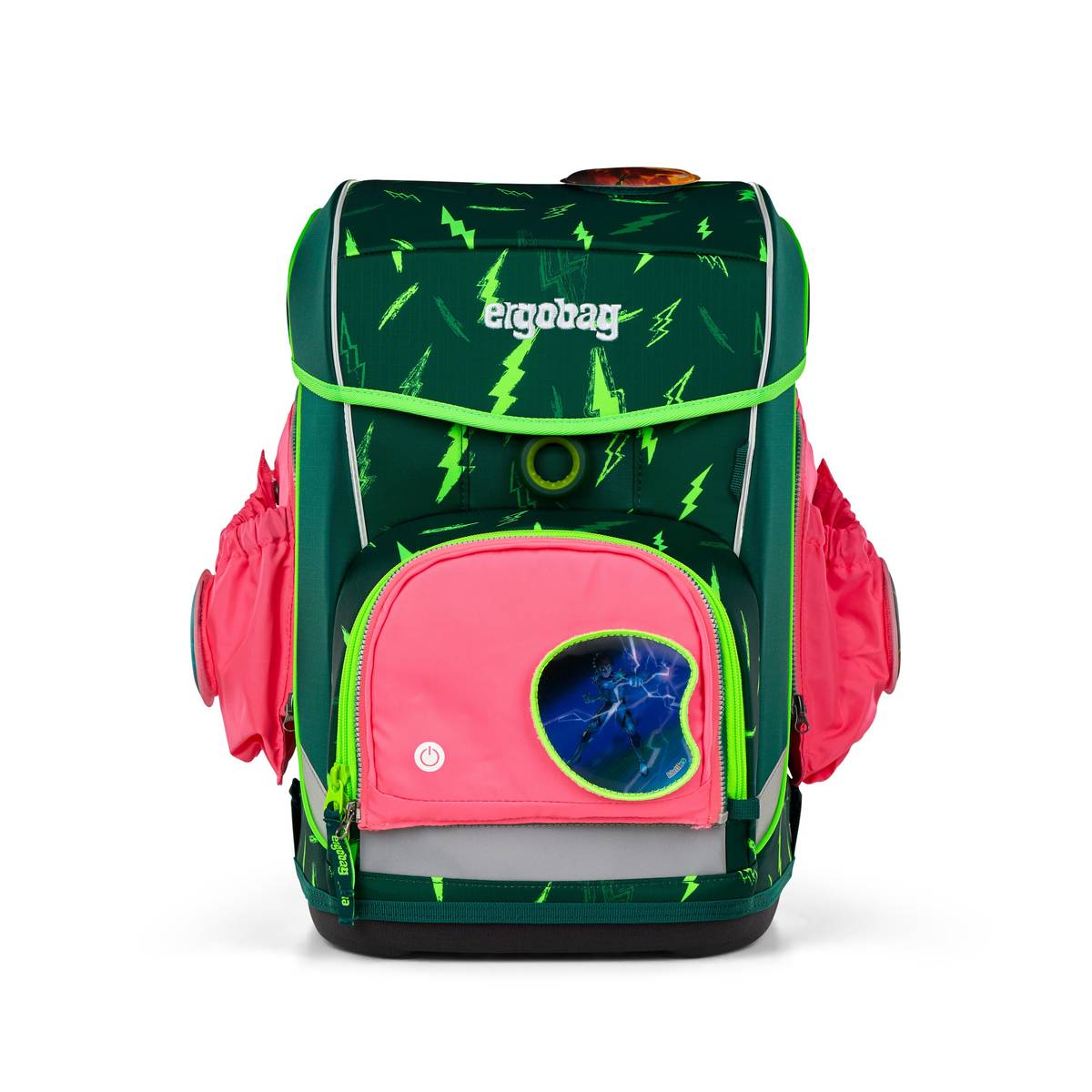 Ergobag Sicherheitsset Fluo LED-Zip Set mit Seitentaschen Pink