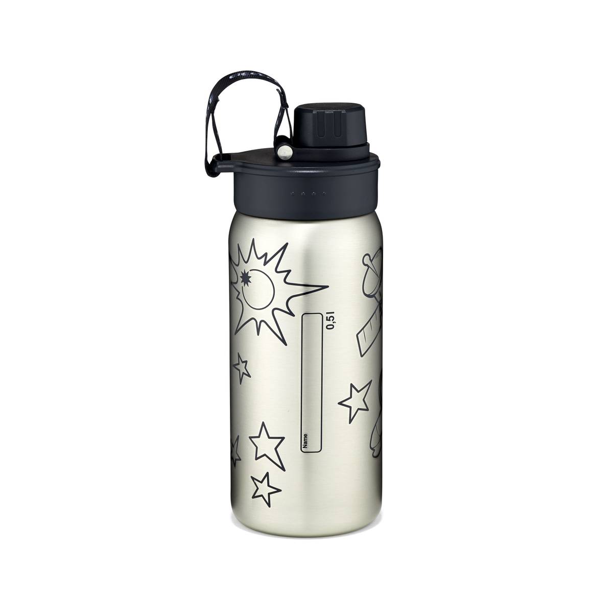 Ergobag Trinkflasche Edelstahl schwarz