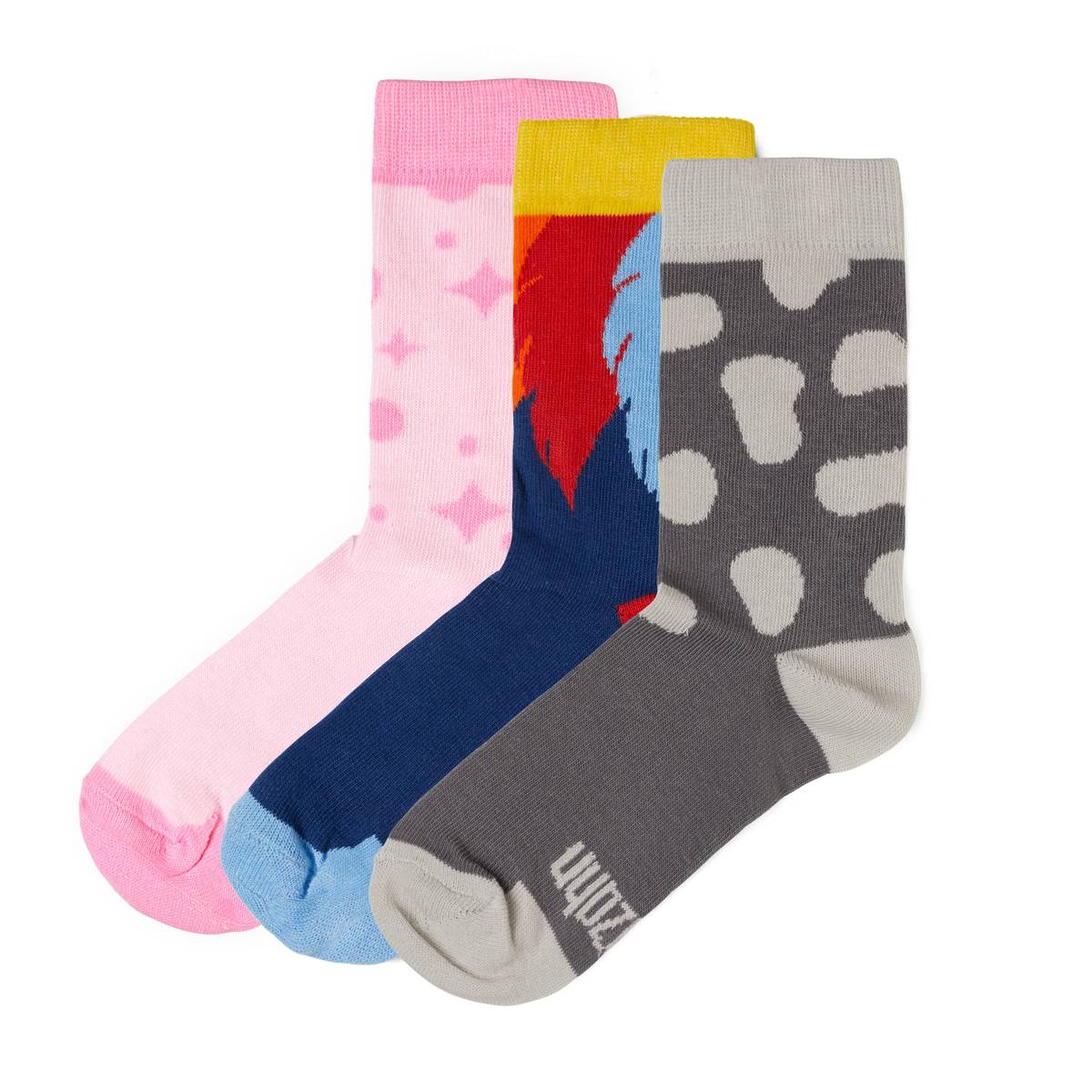 GOTS Bio-Baumwolle Socken 3er-Pack Einhorn, Tukan, Hund