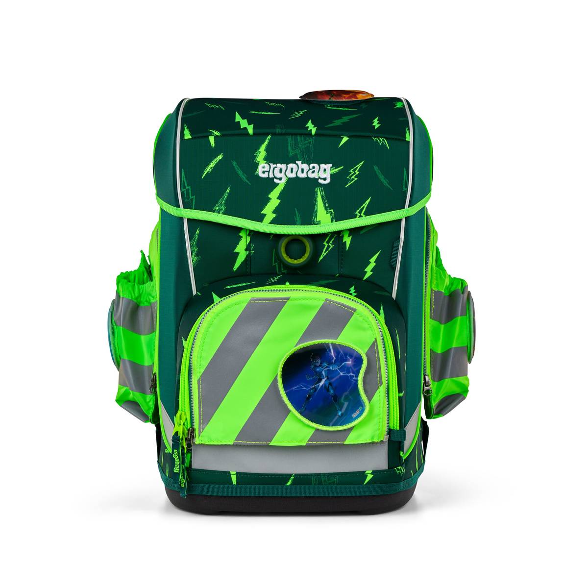 Ergobag Sicherheitsset Fluo-Zip Set mit Reflektor und Seitentaschen Grün