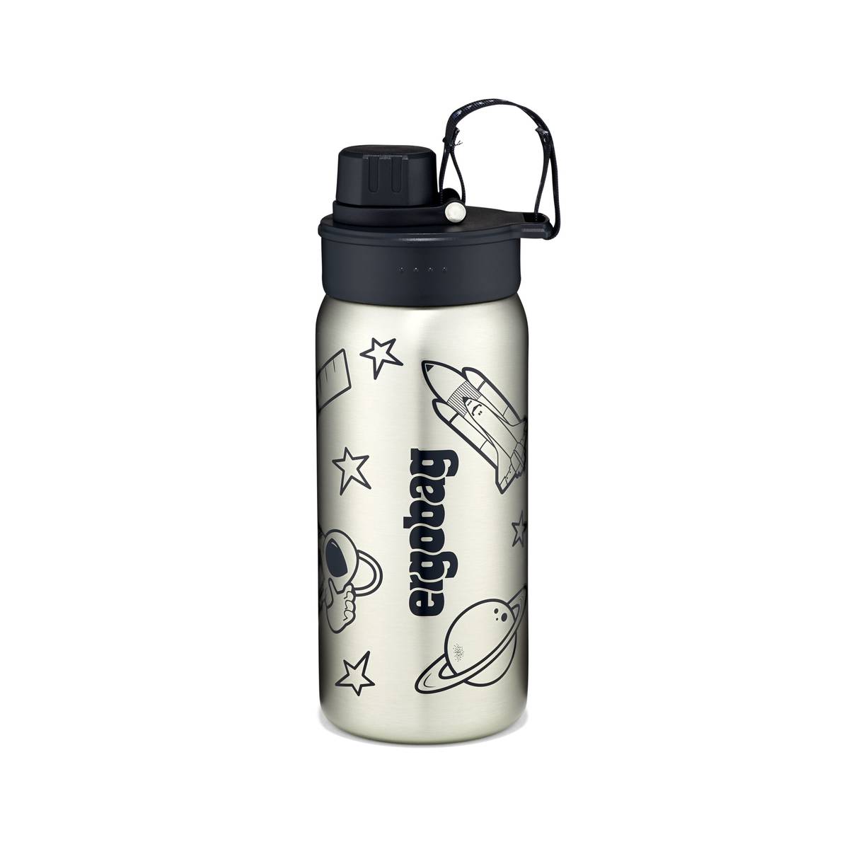 Ergobag Trinkflasche Edelstahl schwarz