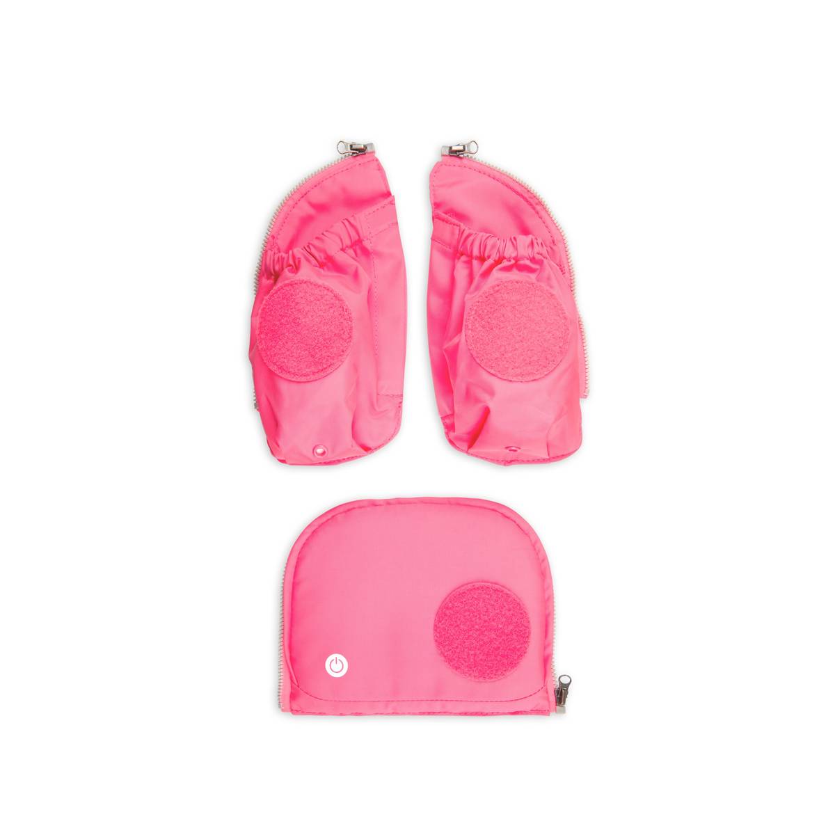 Ergobag Sicherheitsset Fluo LED-Zip Set mit Seitentaschen Pink