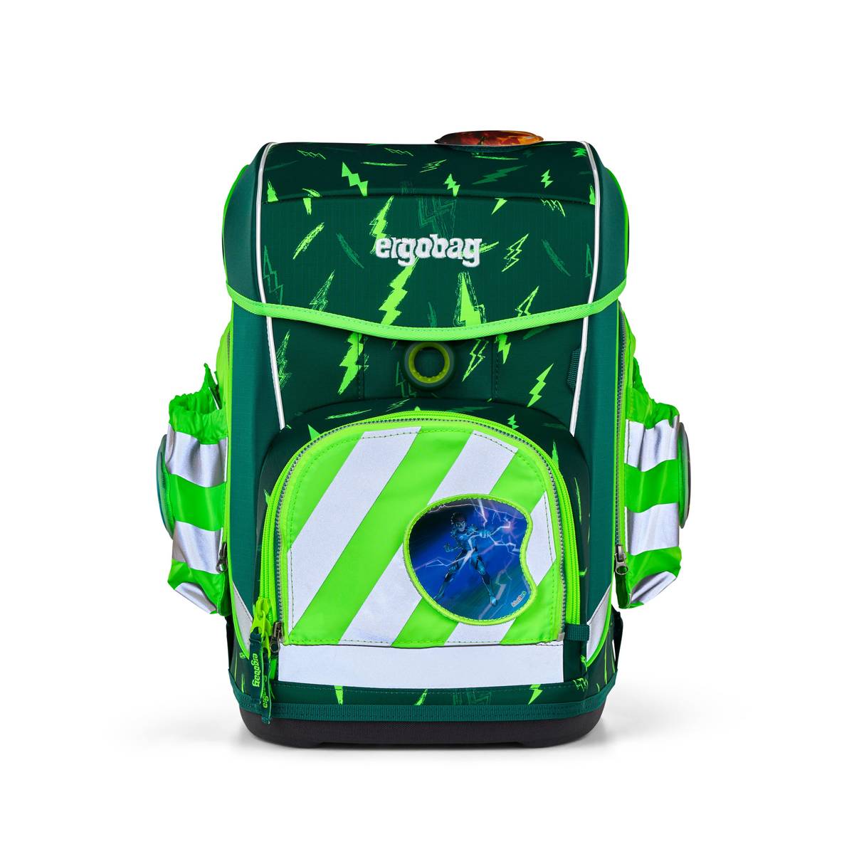 Ergobag Sicherheitsset Fluo-Zip Set mit Reflektor und Seitentaschen Grün