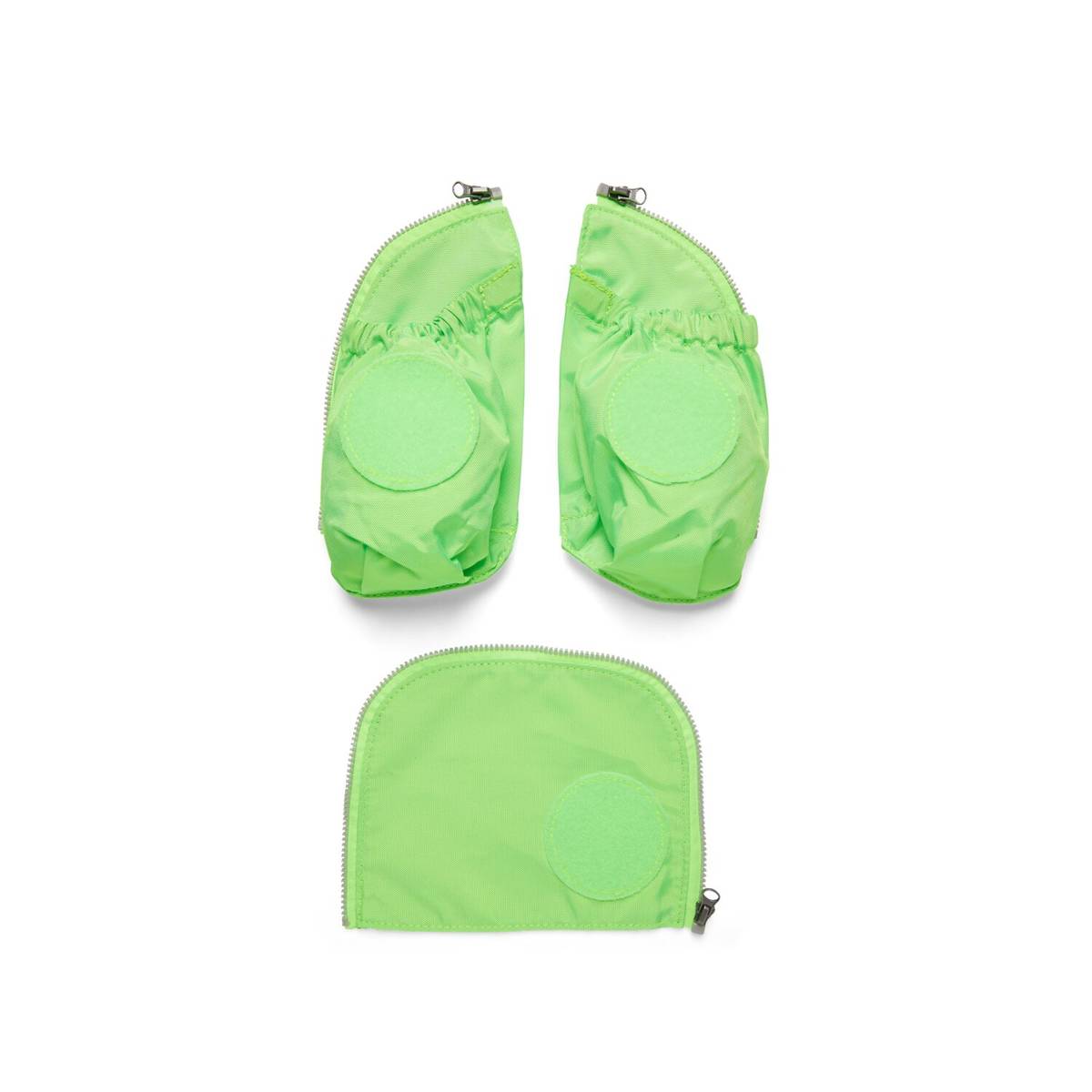 Ergobag Fluo-Zip Set mit Seitentaschen Grün Fronansicht