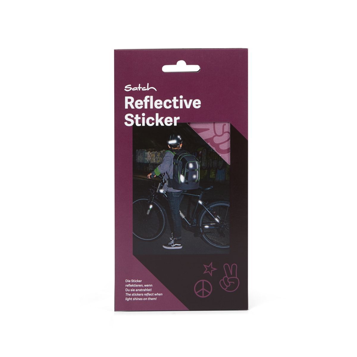 Satch Reflective Sticker violett Verpackungsansicht