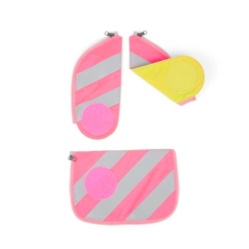 Ergobag Cubo Sicherheitsset mit Reflektiestreifen pink Frontansicht