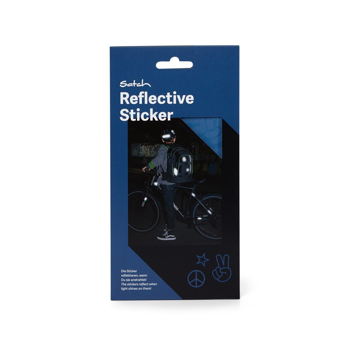 Satch Reflective Sticker blau Frontansicht Verpackung